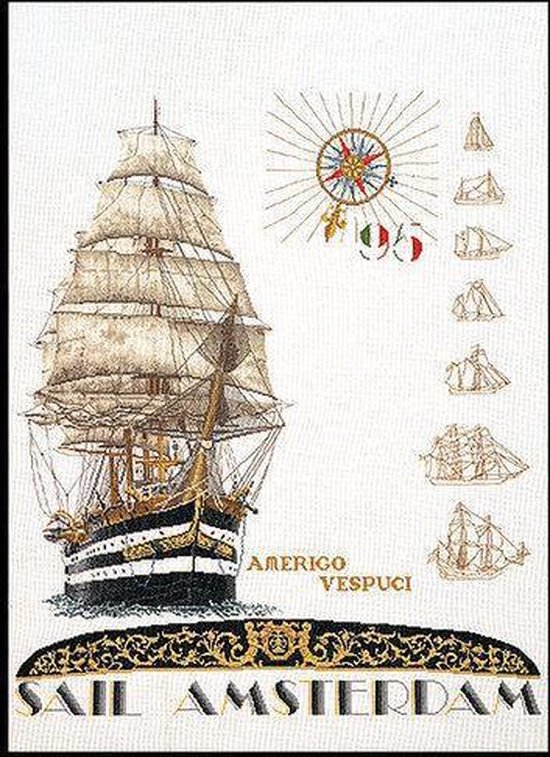 Thea Gouverneur Borduurpakket 2080 Sail Amsterdam 1995 - Linnen stof |  bol.com