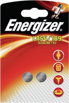 2 Stuk (1 Blister a 2st) Energizer G10 / LR54 / 189 / AG10 1.5V Alkaline knoopcel batterij