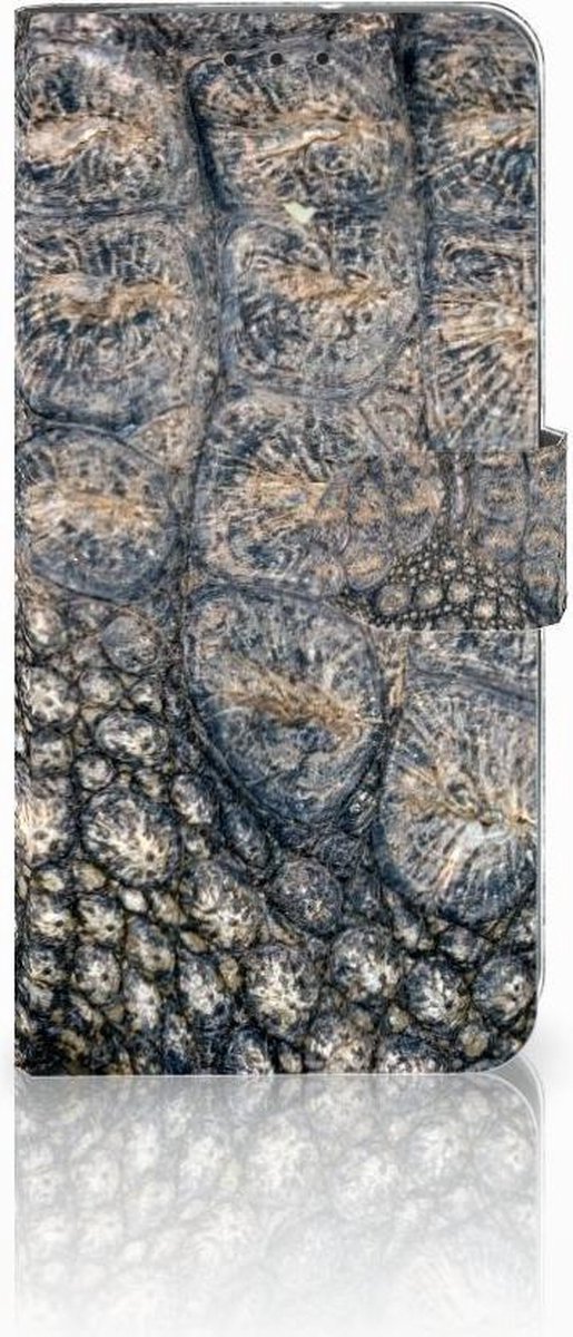 Motorola Moto G7 Power Telefoonhoesje met Pasjes Krokodillenprint