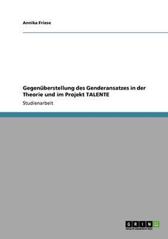 Gegenuberstellung des Genderansatzes in der Theorie und im P ... - cover