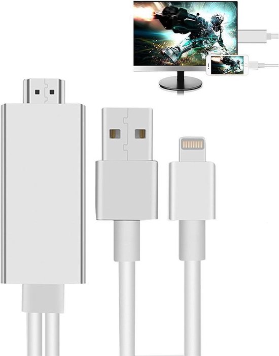 Câble HDMI HDTV pour Apple iPhone 7 / iPhone 8 / iPhone 7 Plus / iPhone 8  Plus /... | bol