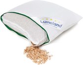 Lumaland - Kussen met spelt vulling - Hoes met gestept katoen - Ritssluiting - 40 x 40 cm