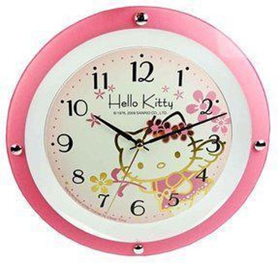 Hello Kitty - Horloge - Rond - Plastique - Ø35 cm - Rose
