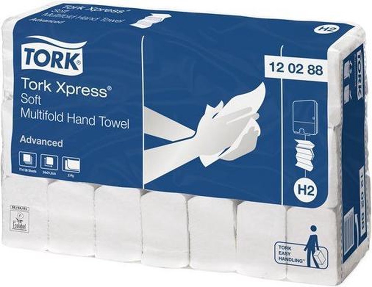 Tork Xpress® Zachte Multifold Handdoek 2-laags XL Wit H2 Advanced - Tork