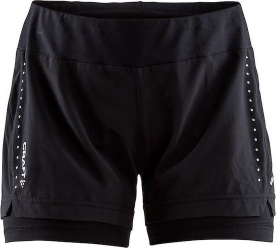 Craft Essential 2-in-1 Sportbroek Dames - Black - Maat XL | bol.com