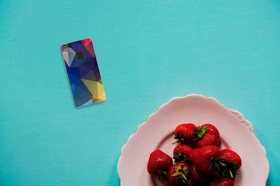 TPU étui pour Huawei P10 Lite Coque Polygon Noir