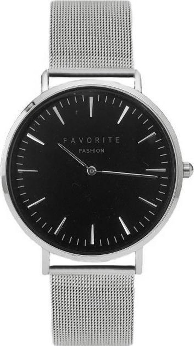 Navarra Black - Silver Mesh 2.0 Horloge | Zwart Zilverkleurig | Mesh band | Luxe Giftset-Cadeauset