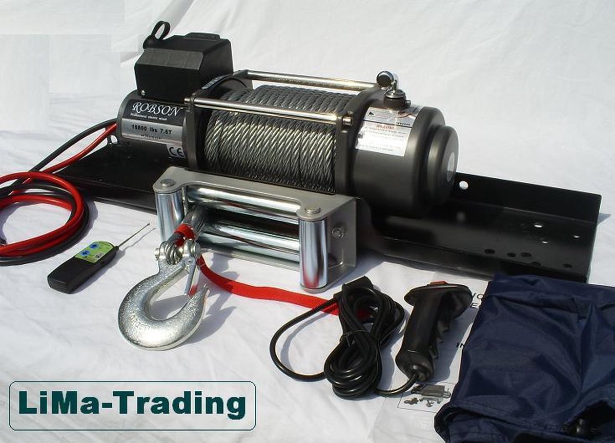 ROBSON 16800 lbs 7.6T 12v + accessoires, elektrische lier, winch 7620kg