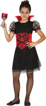 Zwart met rood vampier kostuum voor meisjes - Verkleedkleding