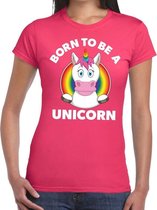 Born to be a unicorn gay pride t-shirt roze dames M