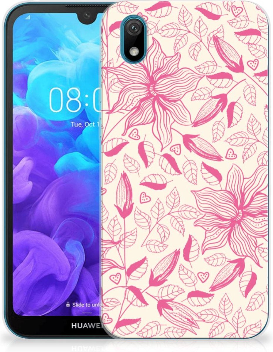 Huawei Y5 (2019) TPU Case Pink Flowers