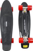 SWASS Vinyl Cruiser Skateboard Retro - Zwart/Rood