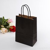 10x Kraft Kartonnen Gift Bags - Papieren Kado Zakjes - Cadeautasje / Kadotasje - Zwart