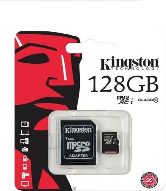 Kingston 128GB Micro SDXC Class UHS-I 45R FlashCard Single