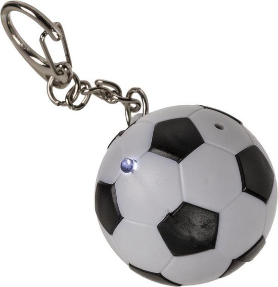 1x Voetbal sleutelhanger met licht en geluid 3,5 cm Sleutelhangers voetbal | bol.com