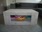 Steigerhouten salontafel - Grijs - 100x66x40h