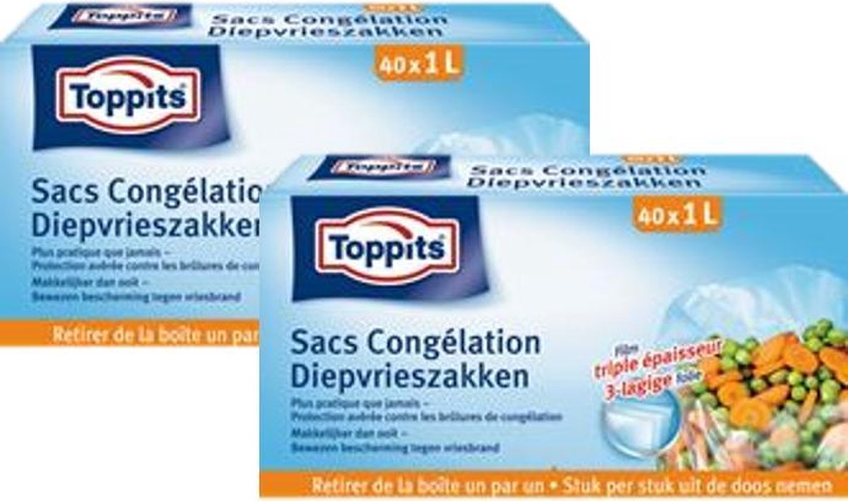 Toppits Diepvrieszakjes 1 Liter 80 Zakjes 2x40 Bol Com