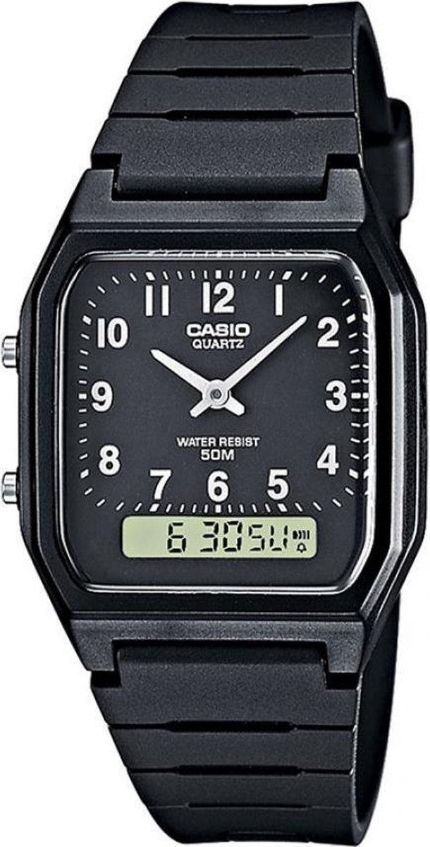 Casio AW-48H-1BVEF Casio Collection horloge Unisex - Zwart - Kunststof 32.5  mm | bol.com