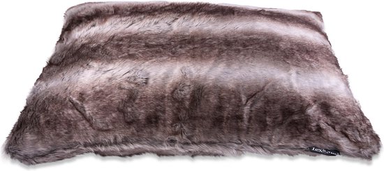 Lex & Max Royal Fur - Hondenkussen - Rechthoek - Zilvervos - 100x70cm