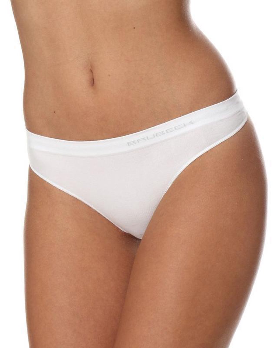 Brubeck Dames String - Naadloos (Seamless) Elastisch Katoen - 3-Pack - Wit - S