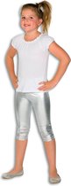 Wilbers - Glitter & Glamour Kostuum - Zilveren Glitter Legging Disco Koningin Meisje - zilver - Maat 152 - Carnavalskleding - Verkleedkleding