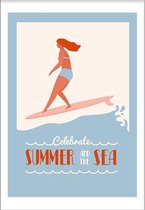 Celebrate summer (70x100cm) - Wallified - Tekst - Zwart Wit - Poster - Wall-Art - Woondecoratie - Kunst - Posters