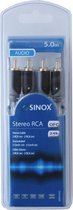 Sinox 5m RCA audio kabel 2 x RCA Grijs