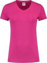 Tricorp Dames T-shirt V-hals 190 grams - Casual - 101008 - Fuchsia - maat XL