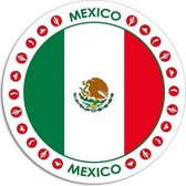 Mexico sticker rond 14,8 cm - Mexicaanse vlag - Landen thema decoratie feestartikelen/versieringen