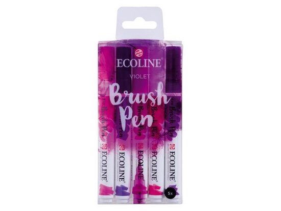 Talens Ecoline 5 brush pens ”Violet”