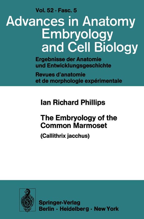 Medicine (R0) - The Embryology of the Common Marmoset - cover