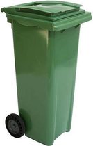 Afvalcontainer op wielen - 140 l - groen