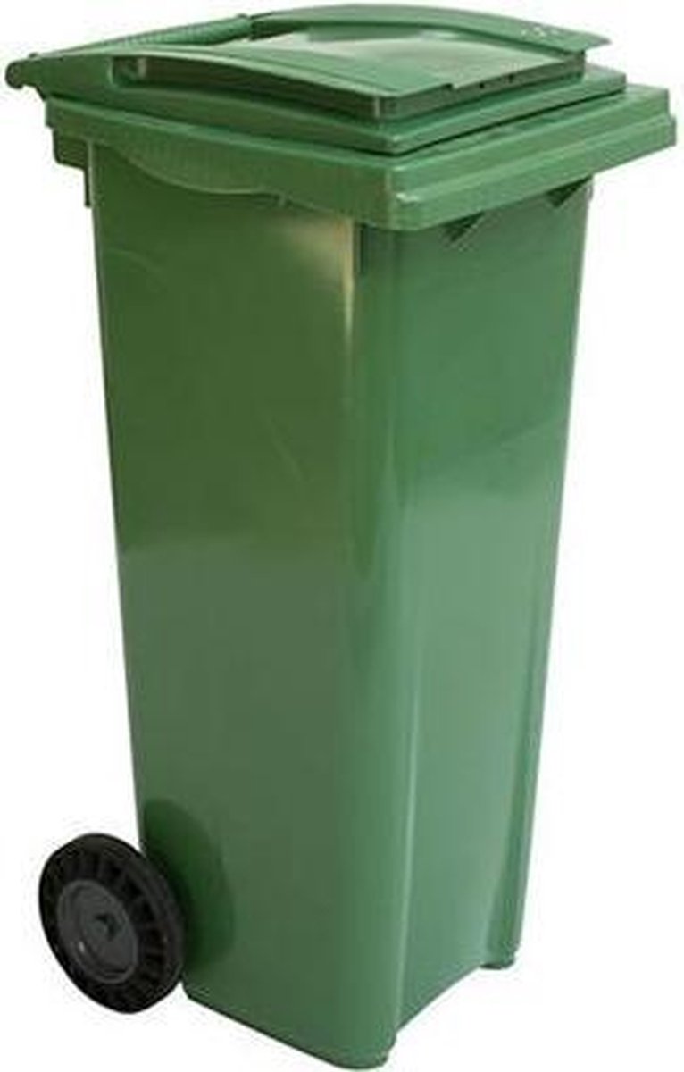 Afvalcontainer op wielen - 140 l - groen