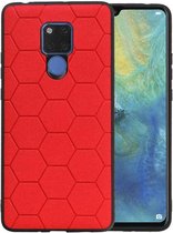 Hexagon Hard Case - Telefoonhoesje - Backcover Hoesje - achterkant hoesje - Geschikt voor Huawei Mate 20 X - Rood