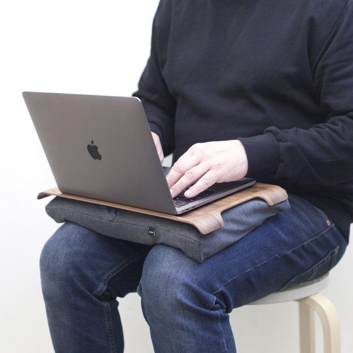 Grand supporte d'ordinateur portable ou petits Lap plateau bois anti-dérapant en Sable Noir ou Olive 43 cm