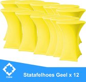 Statafelrok Luxe Geel x 12 - Statafel Tafelrok - Statafelhoes - Stretch –  ∅80 x 110 cm – geschikt voor Horeca Evenementen | Sta Tafel Hoes | Statafel | Staantafelhoes | Cocktailparty | Trouw