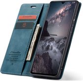 CASEME Samsung Galaxy M20 Retro Wallet Case - Blauw
