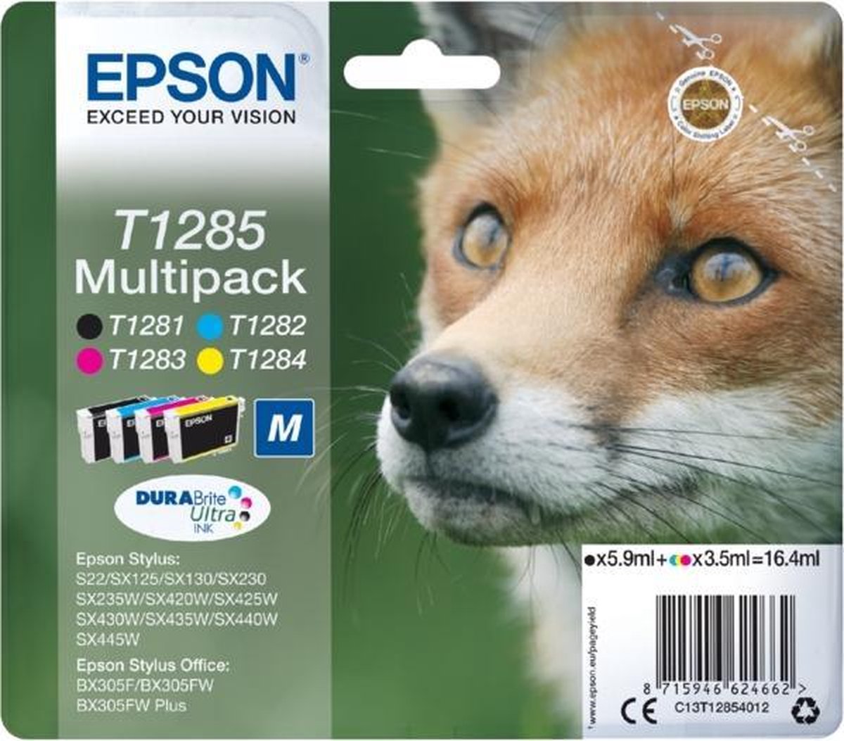 Epson - T1285 - Inktcartridges Zwart / Cyaan / Magenta / Geel