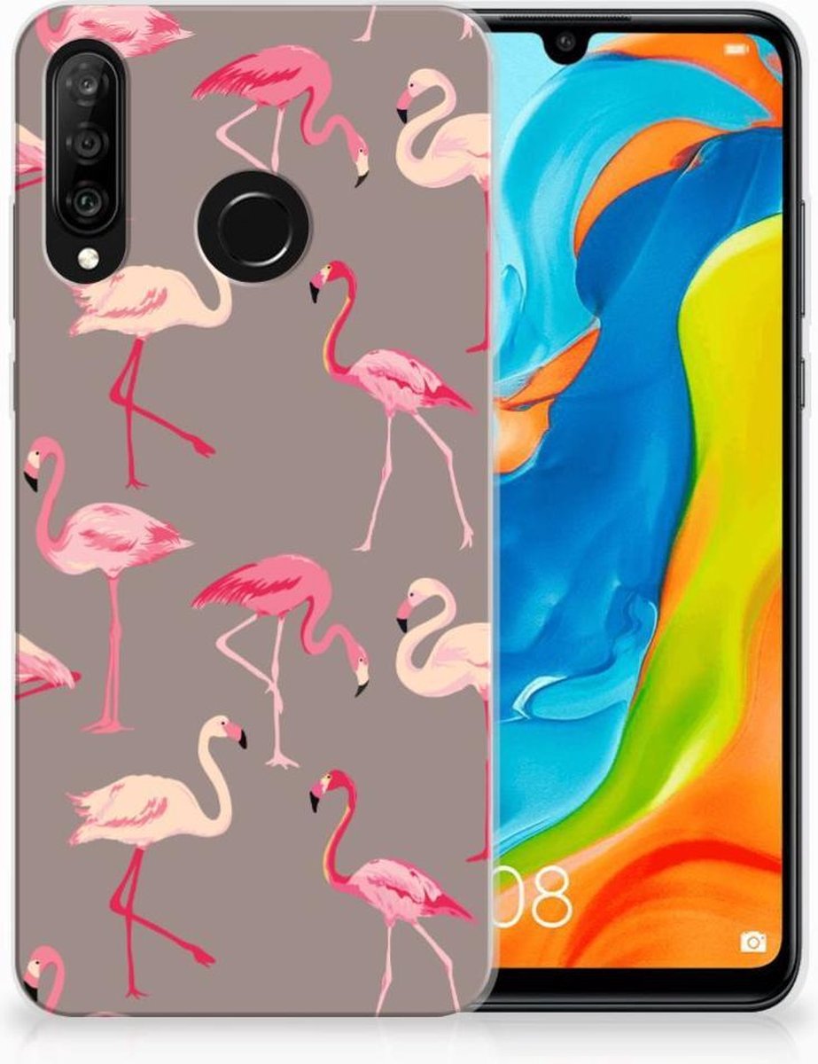 Huawei P30 Lite TPU Hoesje Flamingo