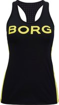 Bjorn Borg LA stripe dames sporttop - performance - zwart / geel - maat S