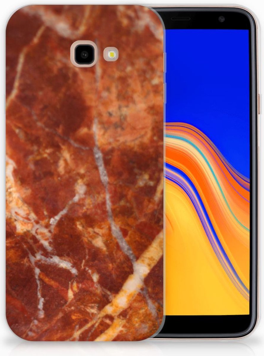 Samsung Galaxy J4 Plus (2018) TPU Siliconen Hoesje Marmer Bruin