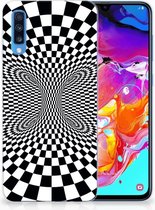 TPU Siliconen Hoesje Samsung Galaxy A70 zwart-wit Design Illusie
