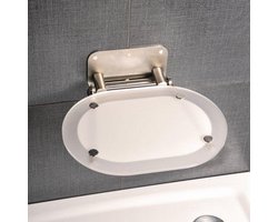 Ravak Ovo Chrome - Douchezitje 410x375 mm, roestvrij staal/wit B8F0000029