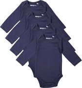 Dirkje Unisex Set(4delig) Rompers Lange Mouw Blauw - Maat 74/80