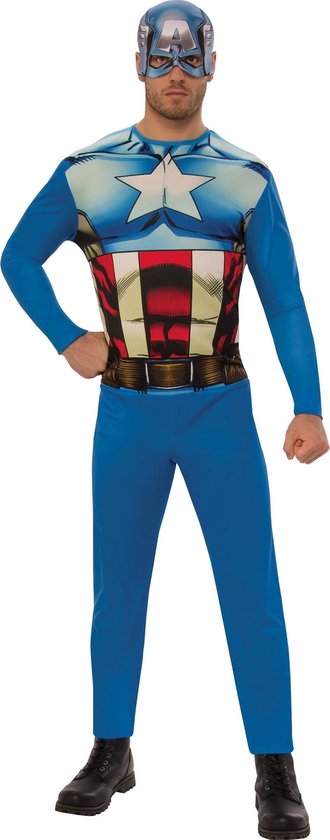 Captain America kostuum voor volwassenen - Verkleedkleding - Maat XL - Carnavalskleding