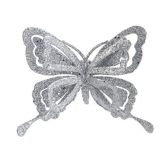 2x Kerst decoratie vlinders zilver 14 x 10 cm - Kerstboom  versiering/decoratie vlinder... | bol.com