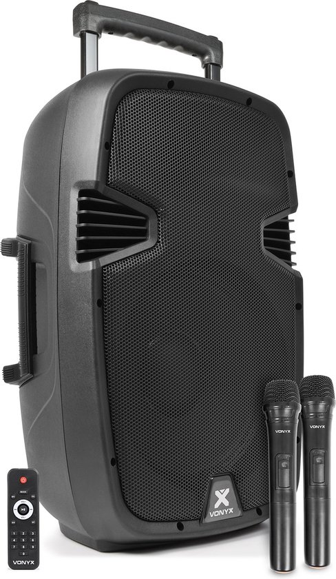 zout room Steil Mobiele speaker - Vonyx SPJ-PA912 Bluetooth speaker met verlichting en  draadloze microfoon | bol.com