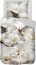 Snoozing Floral - Dekbedovertrek - Eenpersoons - 140x200/220 cm + 1 kussensloop 60x70 cm - Wit