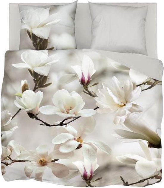 Snoozing Floral - Dekbedovertrek - Tweepersoons - 200x200/220 cm + 2 kussenslopen 60x70 cm - Wit