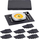 Relaxdays 48x leisteen serveerplank - 30 x 40 cm - placemats - Sushi serveerplaat